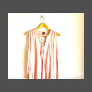Soft dusty rose Ethereal Los Angeles | Sleeveless Blouse w/ Tie | Unique back.